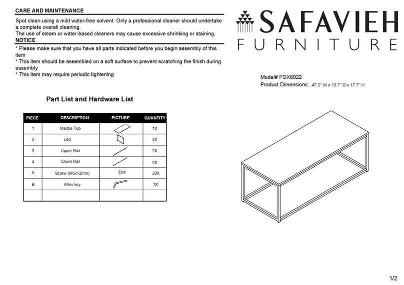 Safavieh Furniture FOX6022 quick start guide Safavieh Furniture FOX6022 quick start guide