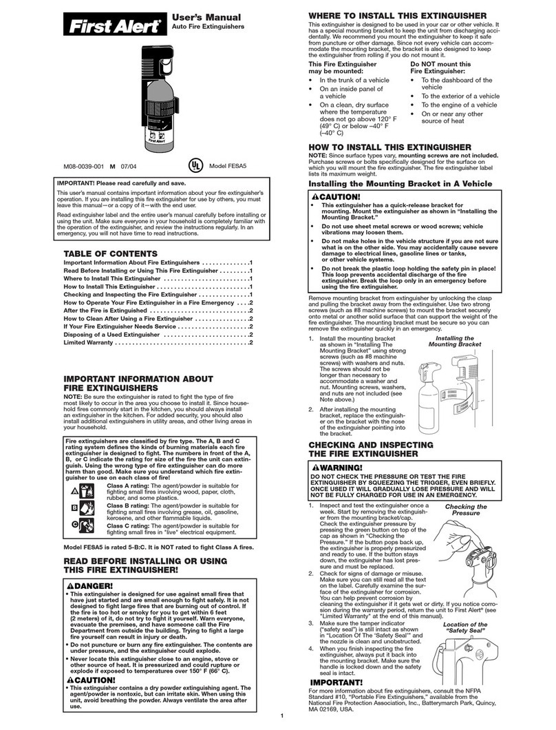 First Alert AUTO5 User manual First Alert AUTO5 User manual
