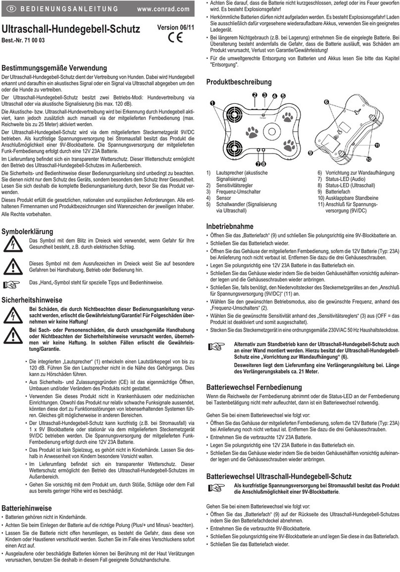 Conrad 71 00 03 operating instructions