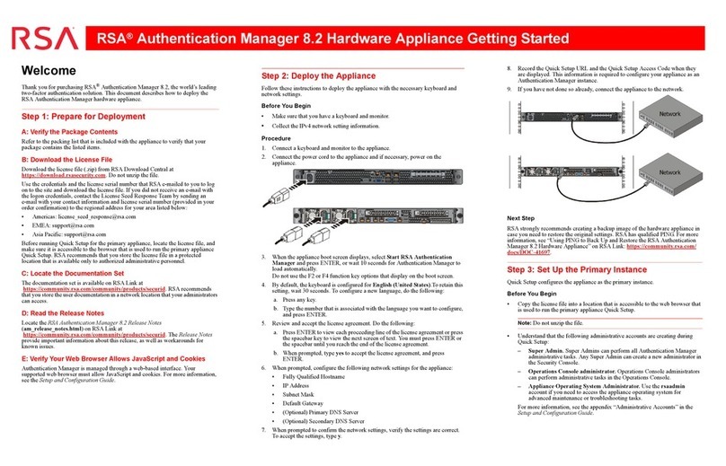 RSA Authentication Manager 8.2 Getting started