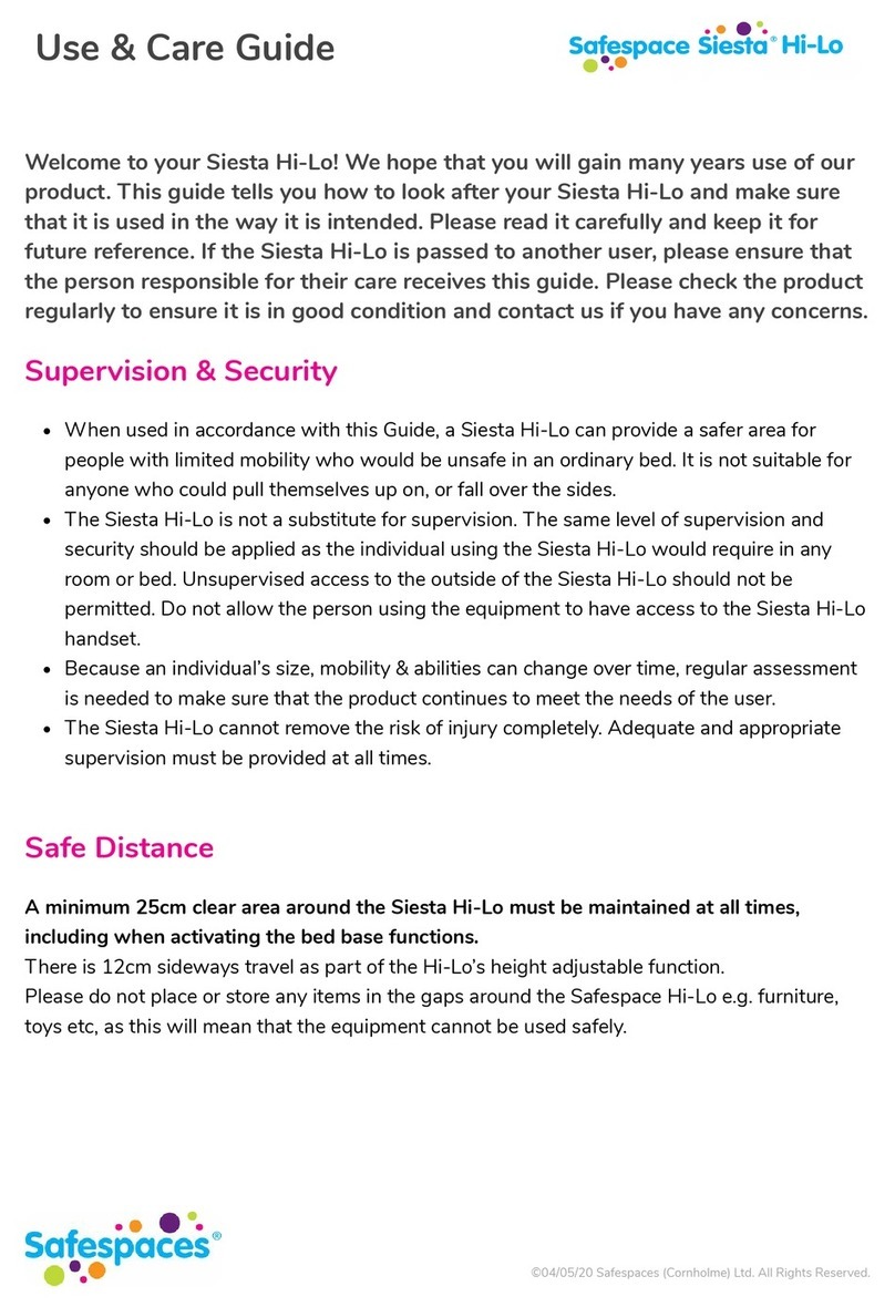 Safespaces Siesta Hi-Lo Use & care guide
