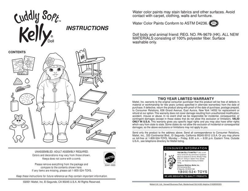 Mattel Cuddly Soft Kelly Doll 50441 User manual Mattel Cuddly Soft Kelly Doll 50441 User manual
