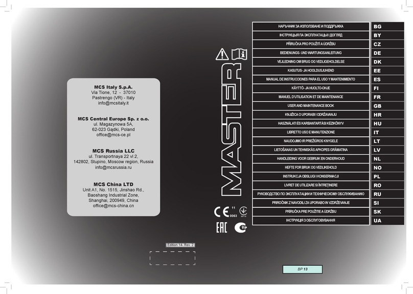 MCS Master BP 13 User and Maintenance Book