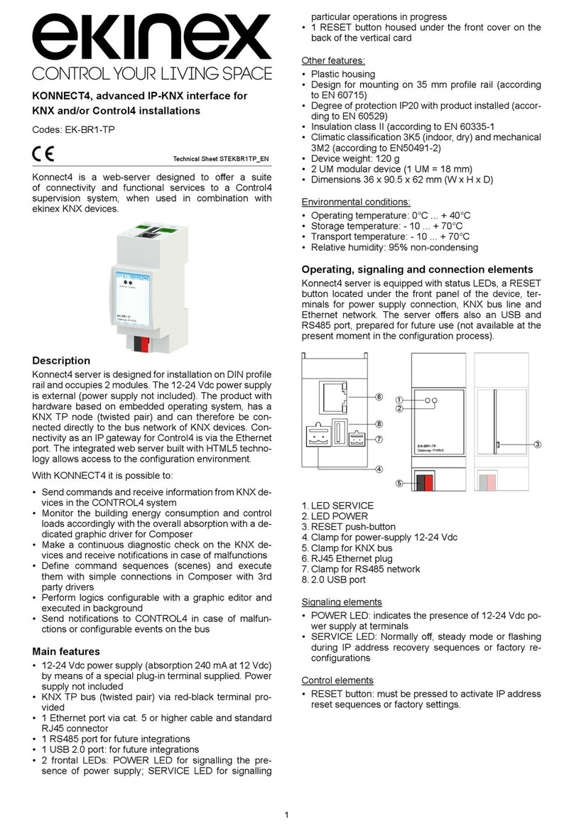 Ekinex KONNECT4 installation instructions