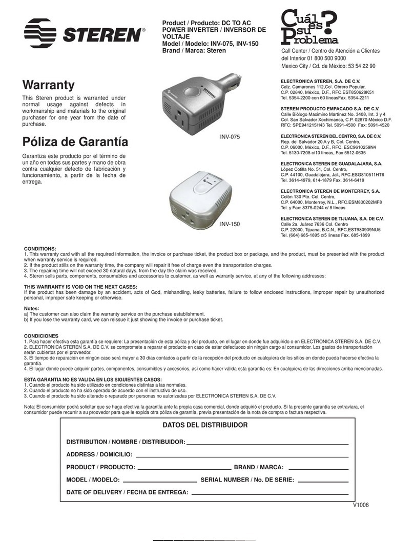 Steren INV-075 instruction manual