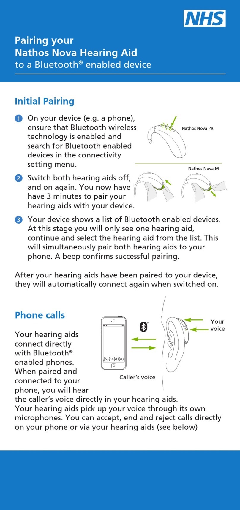 Phonak NHS Nathos Nova quick start guide