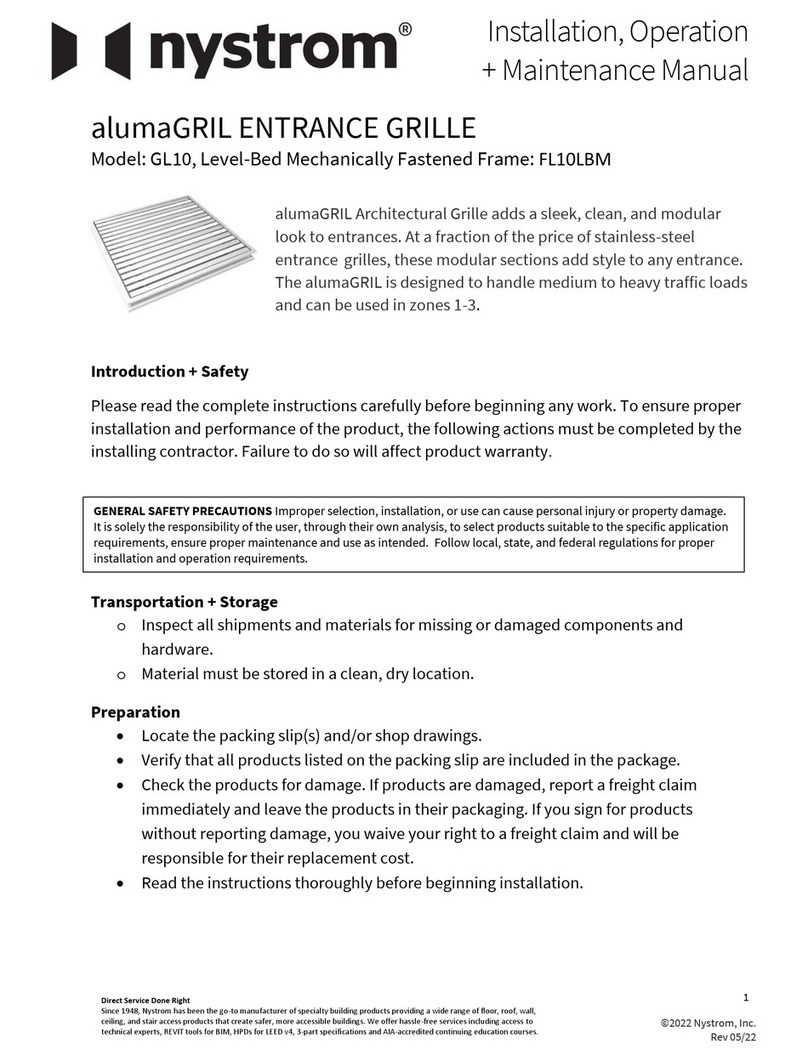 nystrom alumaGRIL GL10 Installation, operation and maintenance manual nystrom alumaGRIL GL10 Installation, operation and maintenance manual