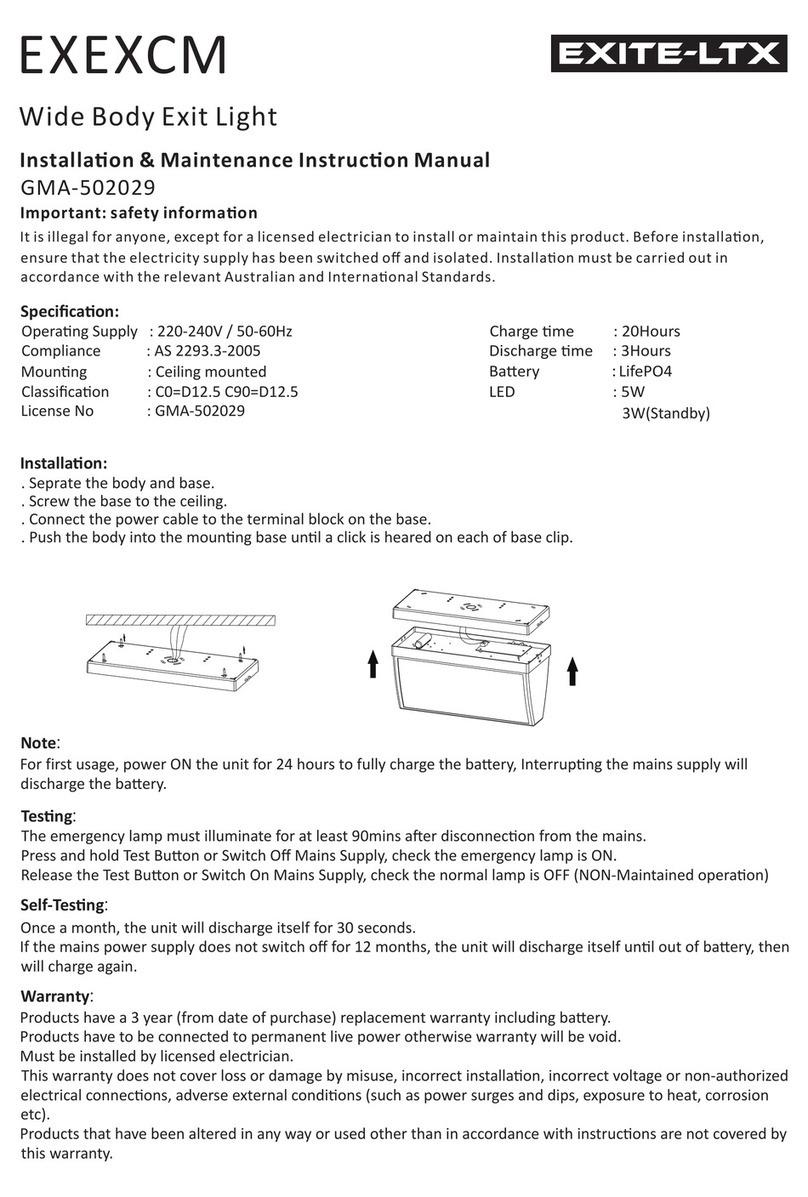 Firex EXITE-LTX EXEXCM Installation & Maintenance Instruction Manual