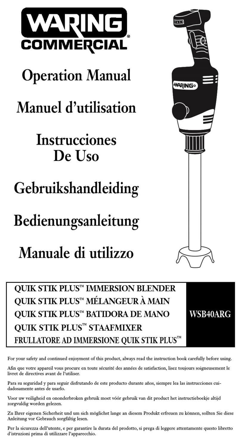 Waring Quik Stik Plus WSB40ARG User manual