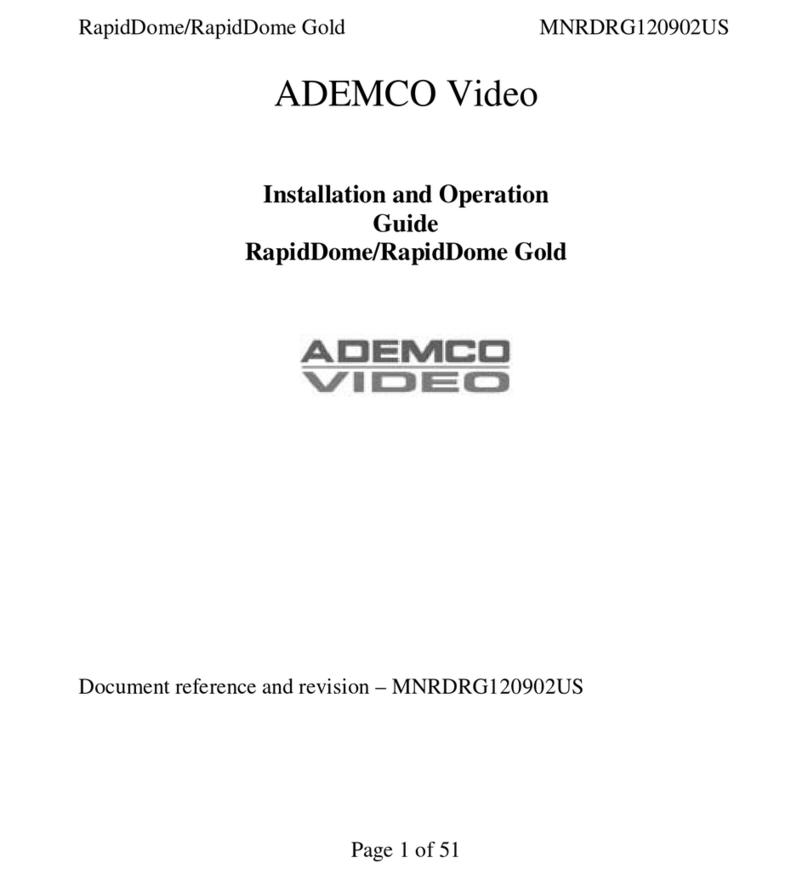 ADEMCO VIDEO RapidDome Installation and operation guide
