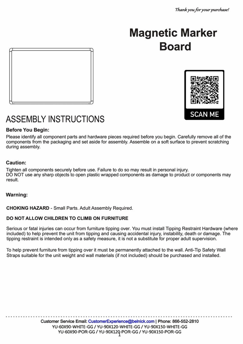Belnick YU-60X90-WHITE-GG User manual