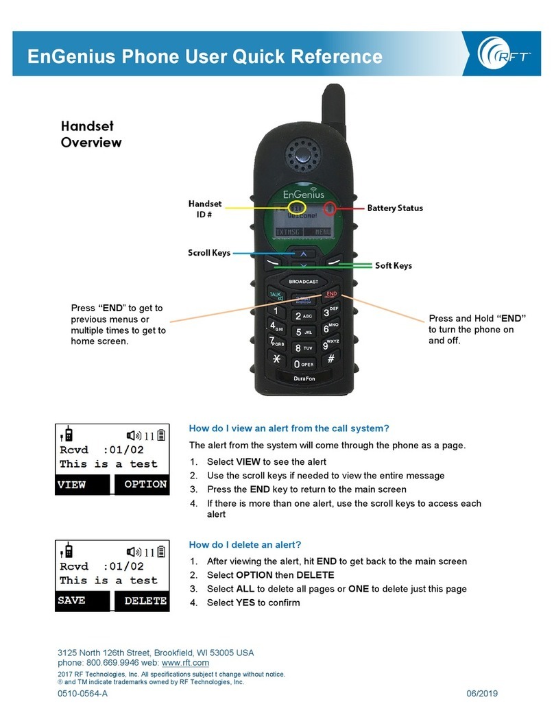 Rf-t EnGenius Phone Users Quick Reference