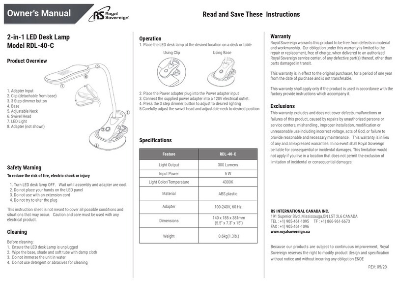 Royal Sovereign RDL-40-C owner's manual