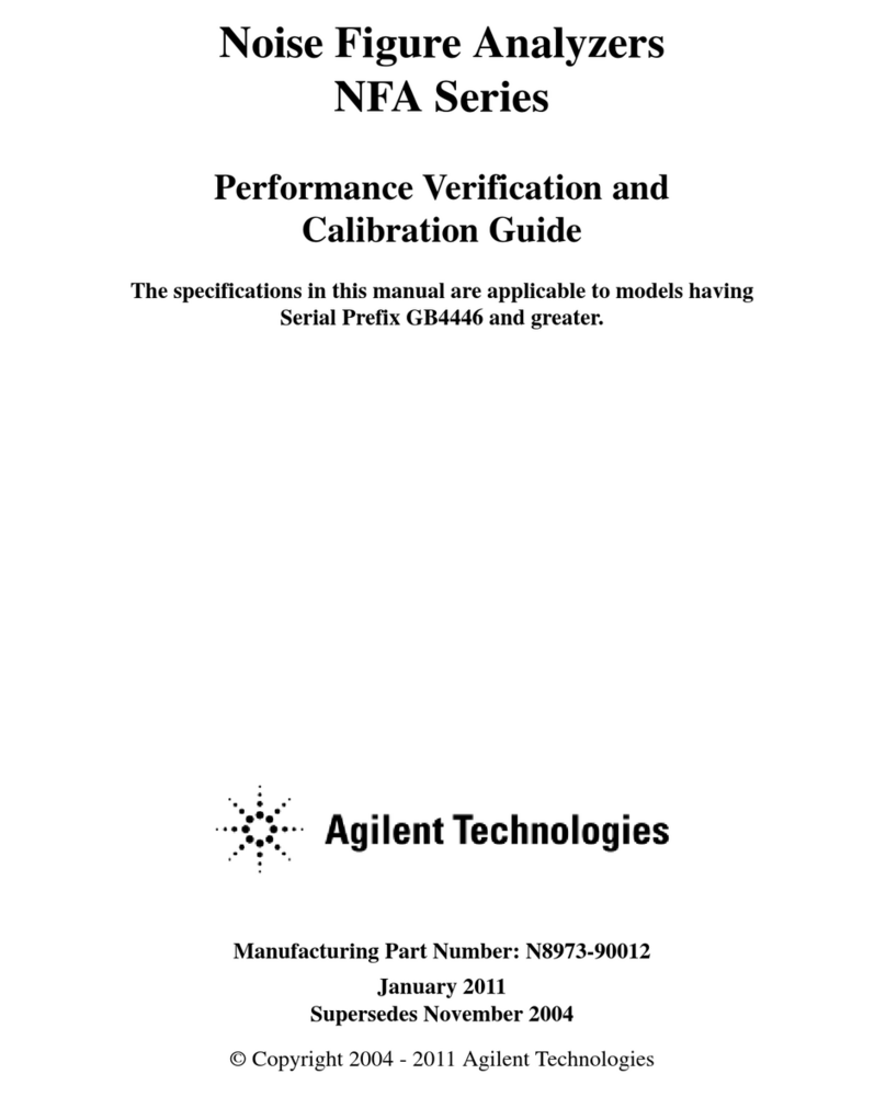 Agilent Technologies NFA Series Performance Verification and Calibration Guide