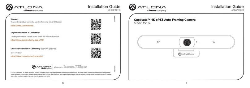Panduit ATLONA Captivate AT-CAP-FC110 installation guide