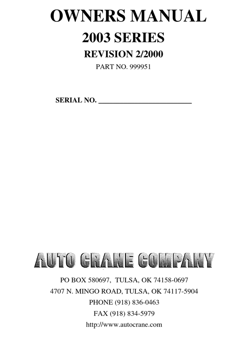 Auto Crane 2003 Series owner's manual