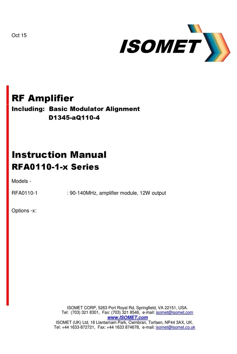 ISOMET RFA0110-1 Series instruction manual
