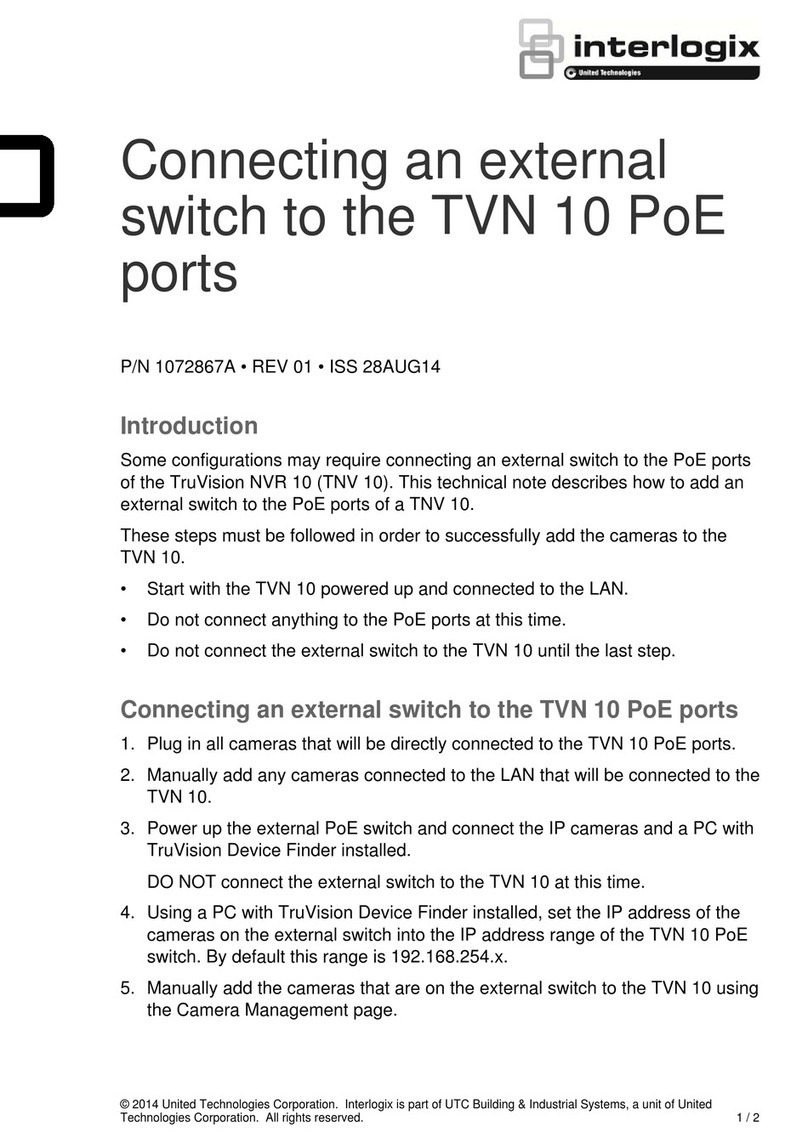 United Technologies Interlogix TruVision NVR 10 Connecting manual United Technologies Interlogix TruVision NVR 10 Connecting manual