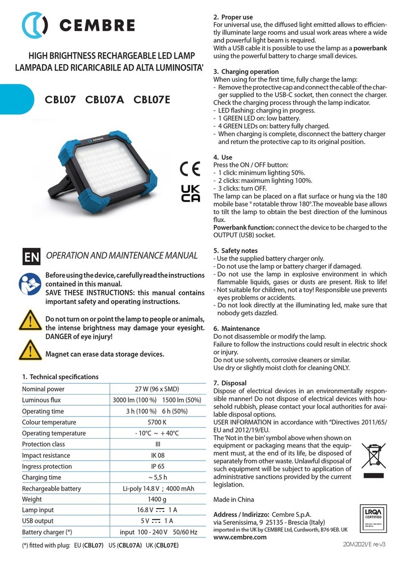 Cembre CBL07 User manual