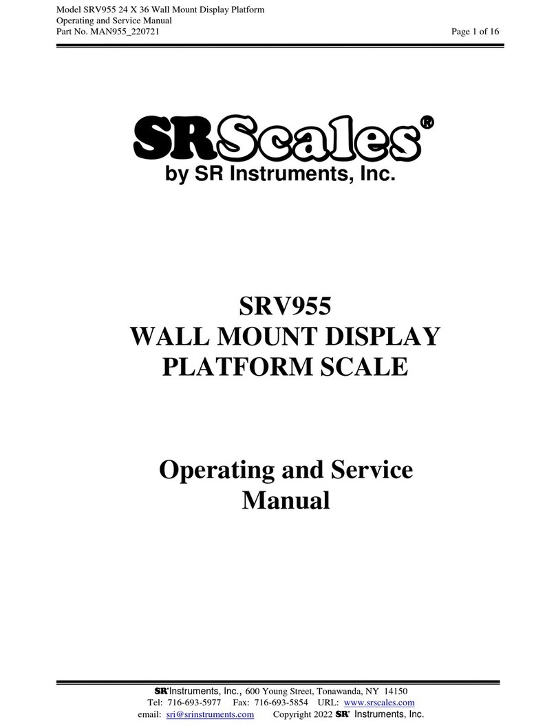 SR Instruments SR Scales SRV95 Series Service manual
