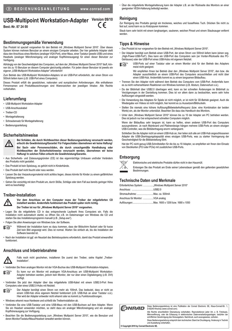 Conrad 87 24 00 User manual