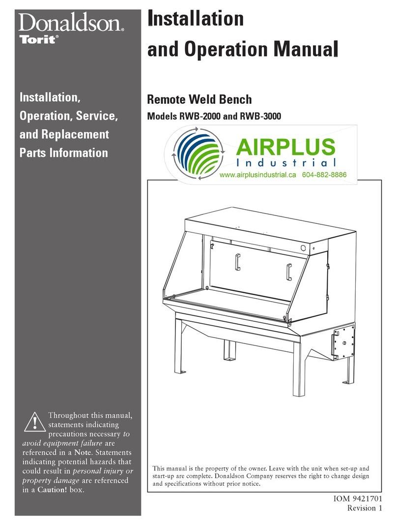 Donaldson Torit RWB-2000 Installation and operation manual Donaldson Torit RWB-2000 Installation and operation manual