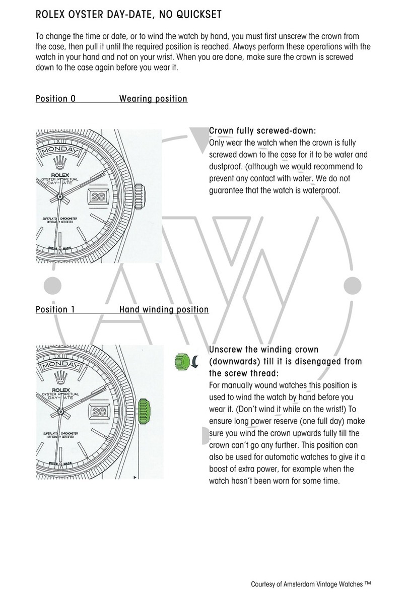 Rolex OYSTER DAY-DATE quick start guide
