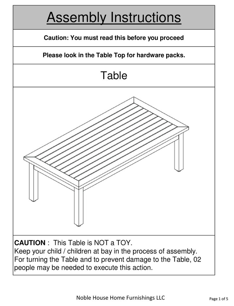Noble House Home Furnishings Table Assembly instructions