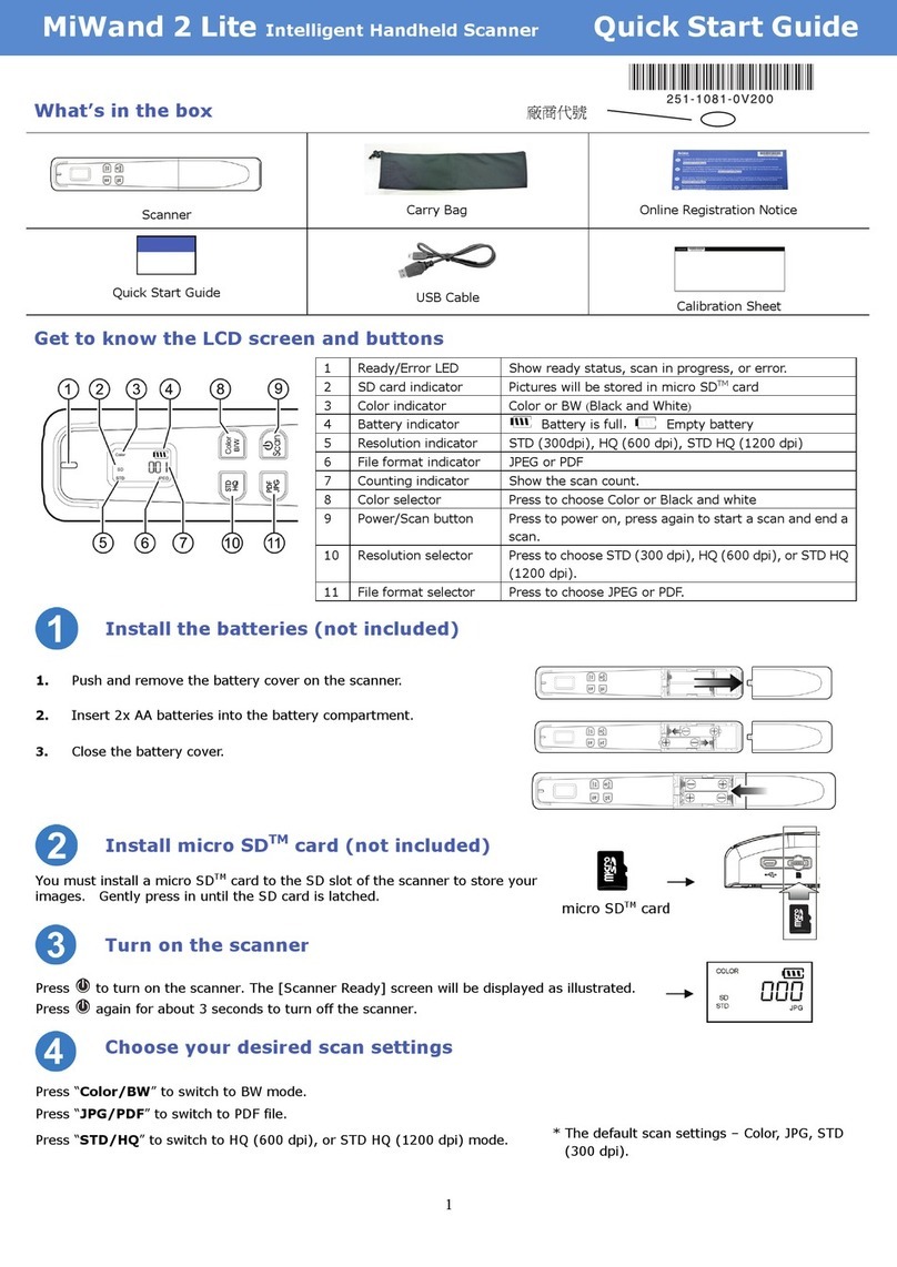 Avision MiWand 2 Lite quick start guide