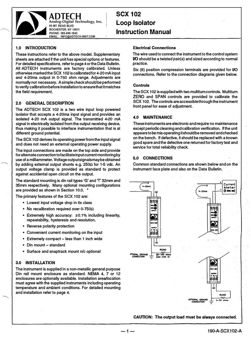 Adtech SCX 102 User manual