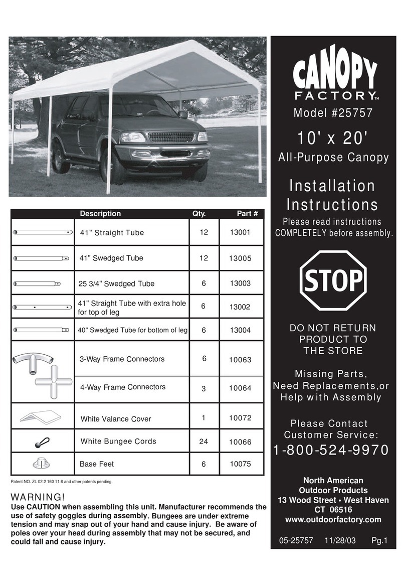 Canopy Factory 25757 installation instructions