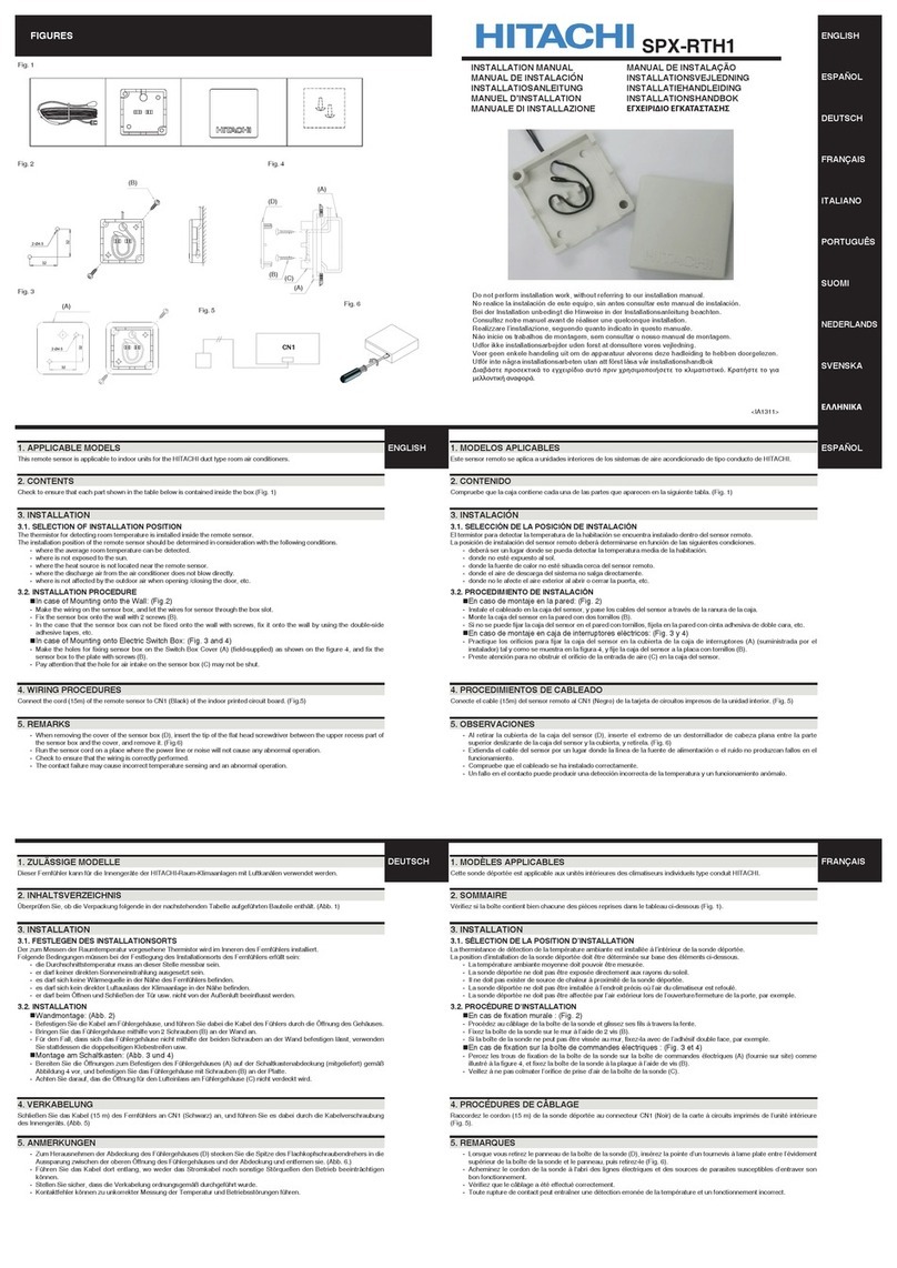 Hitachi SPX-RTH1 installation manual