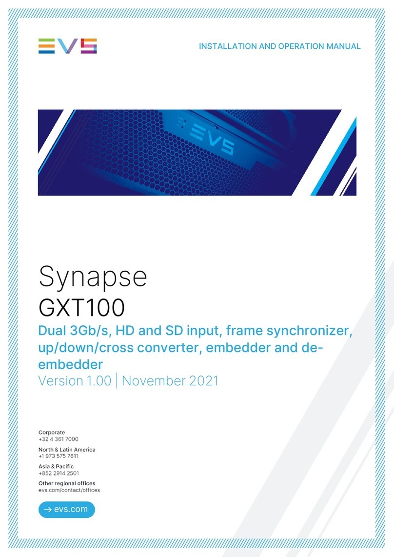 EVS Synapse GXT100 Installation and operation manual