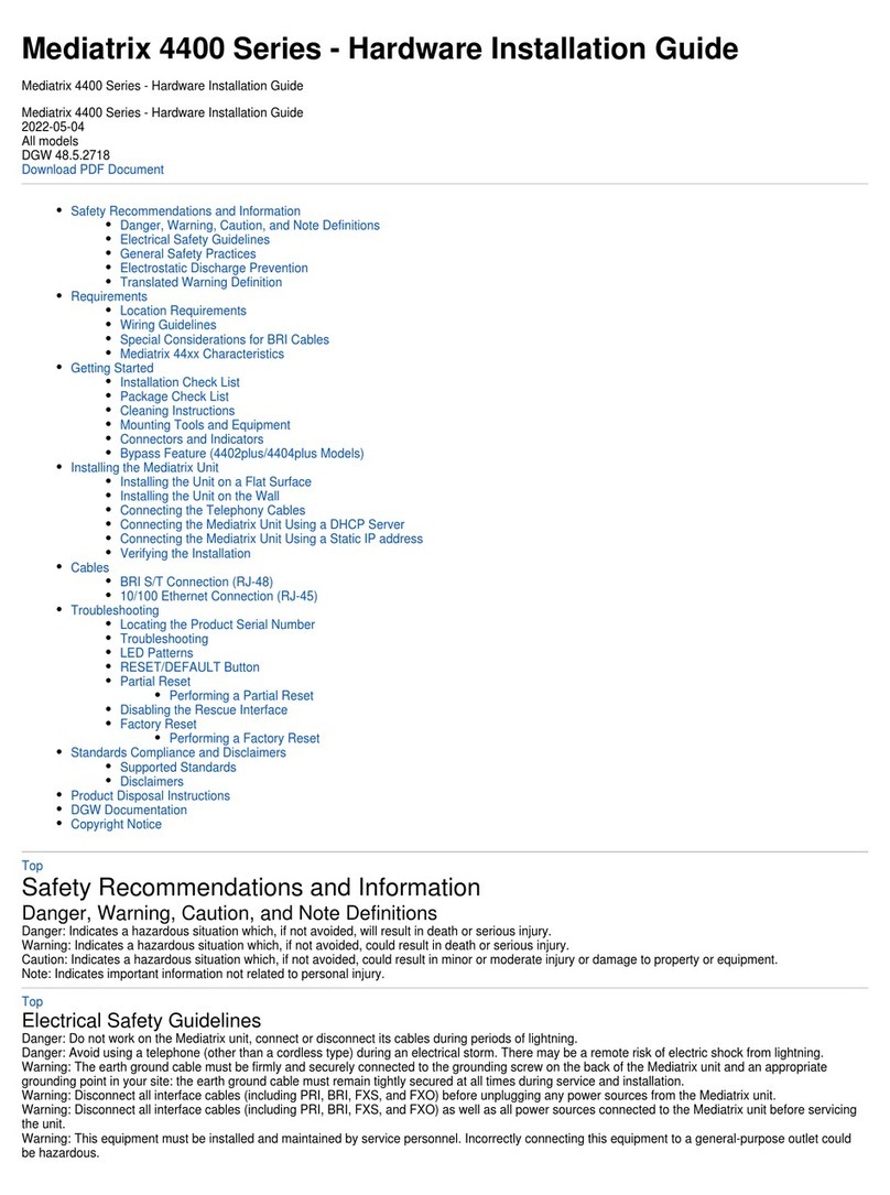 Media5 Mediatrix 4400 Series Manual