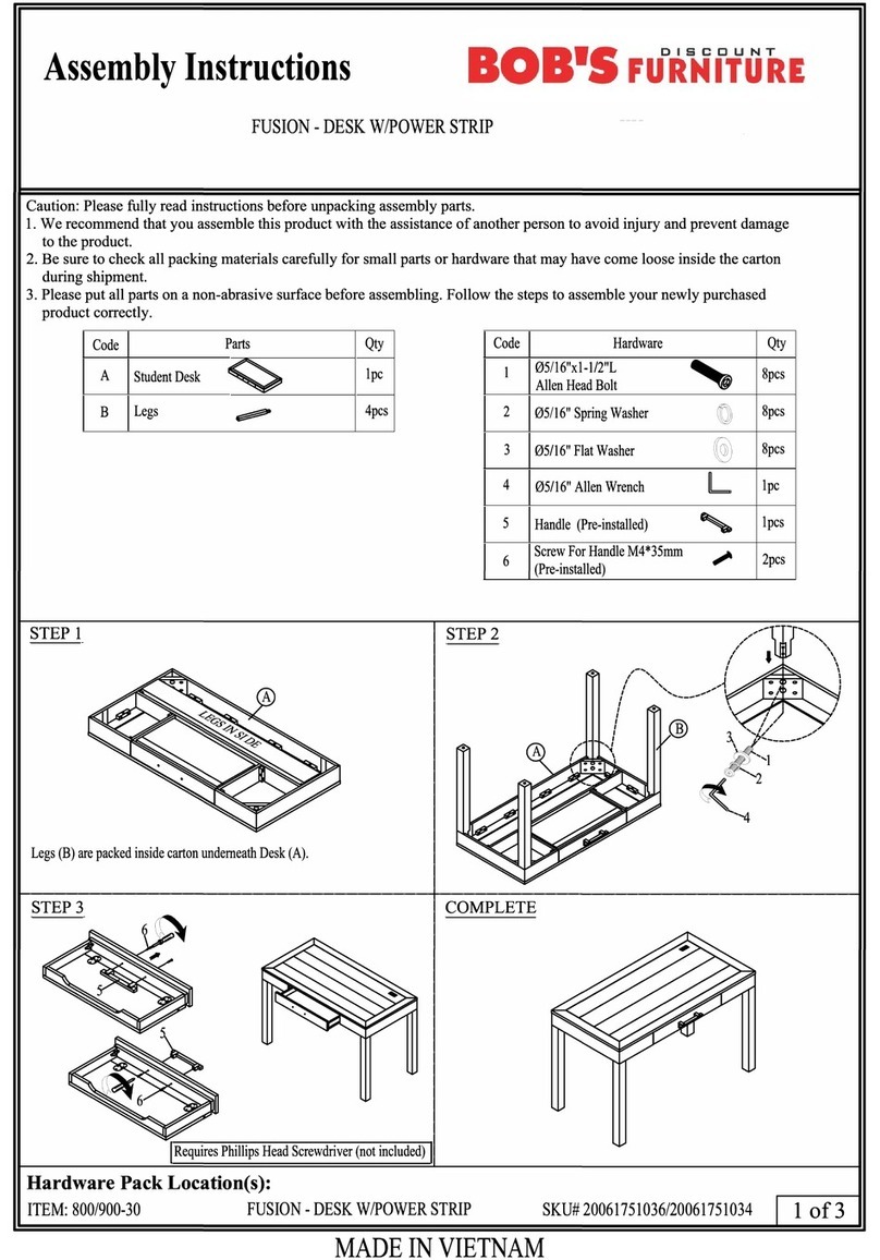 Bob's Discount Furniture 20061751036 Assembly instructions Bob's Discount Furniture 20061751036 Assembly instructions
