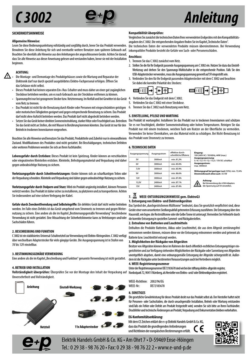 e+p C 3002 User manual