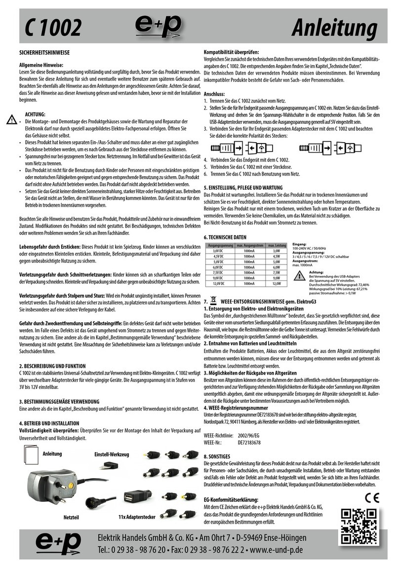 e+p C 1002 instruction manual