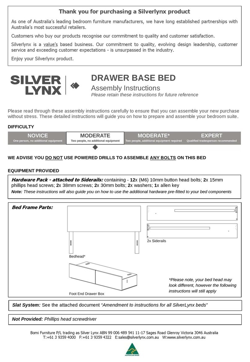 silverlynx DRAWER BASE BED Assembly instructions