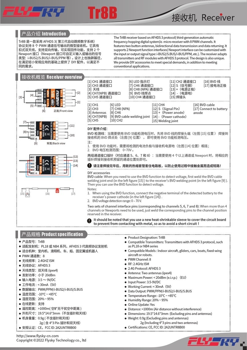 Fly Sky Tr8B User manual