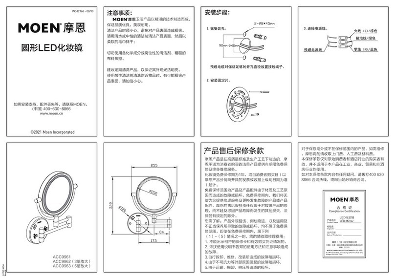 Moen ACC9961 User manual