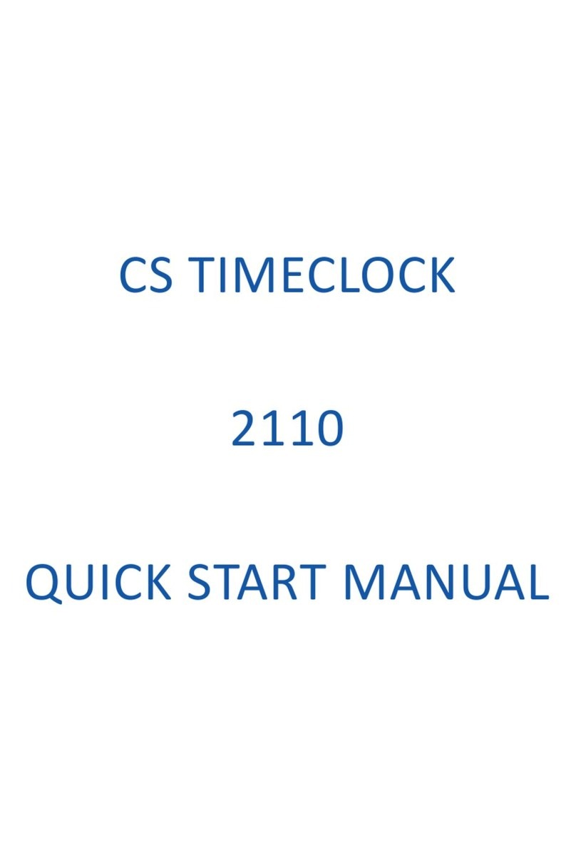 CS TIMECLOCK 2110 Quick start manual