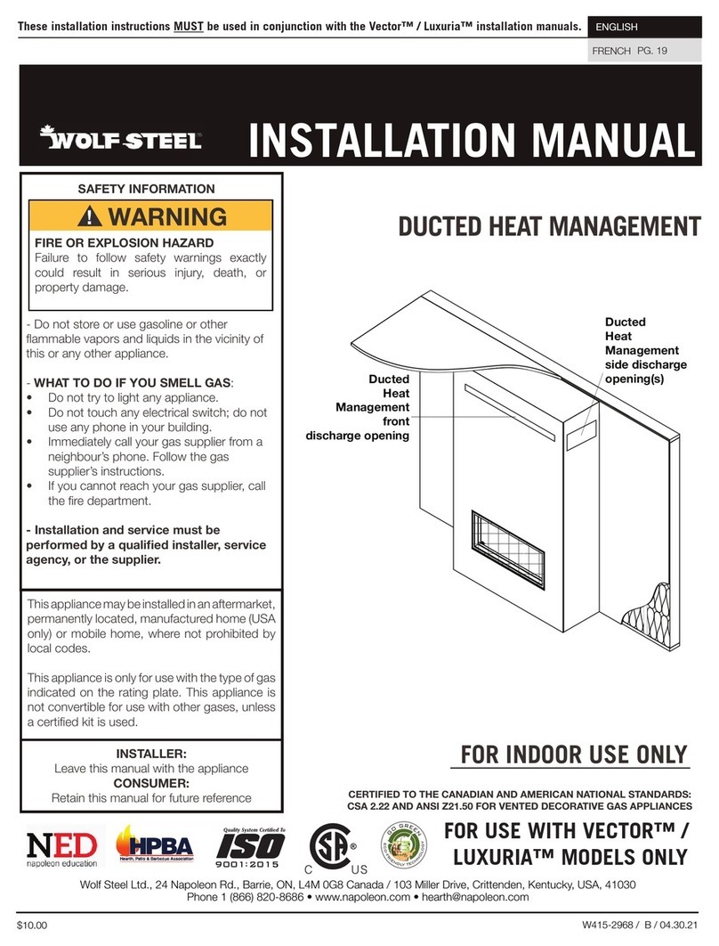 Wolf Steel DHMFG3850 installation manual Wolf Steel DHMFG3850 installation manual