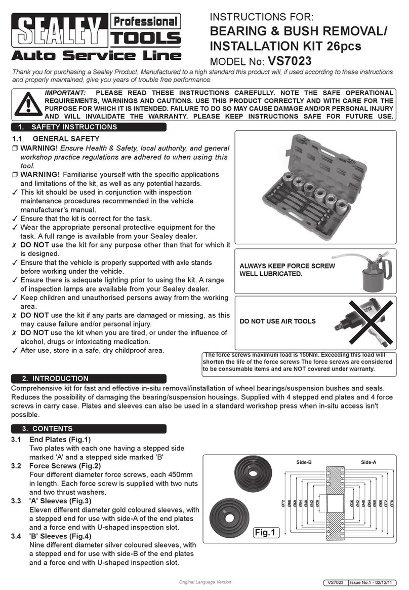 Sealey Professional TOOLS Auto Service VS7023 instructions
