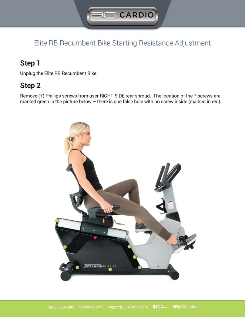 BG CARDIO Elite RB Adjustment manual