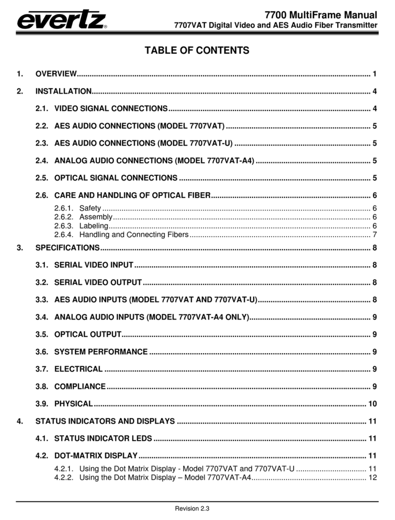 evertz 7707VAT Series User manual