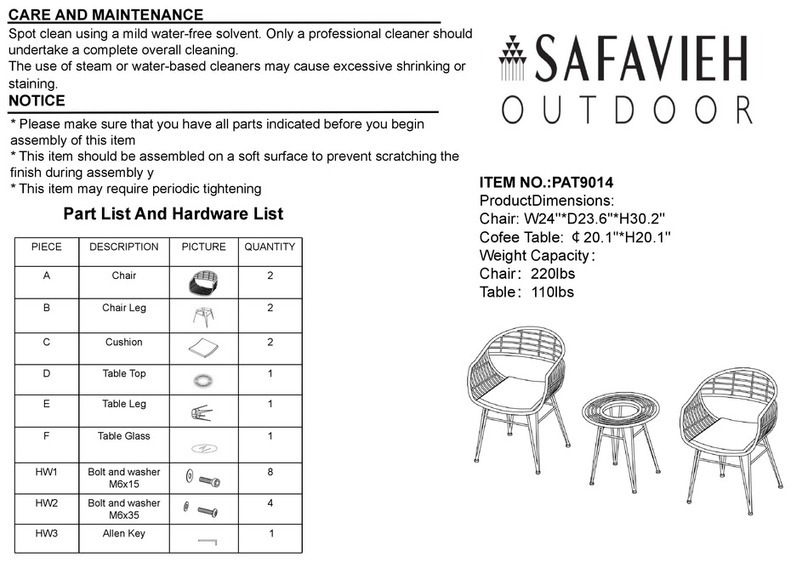 Safavieh Outdoor Ferla PAT9014 quick start guide