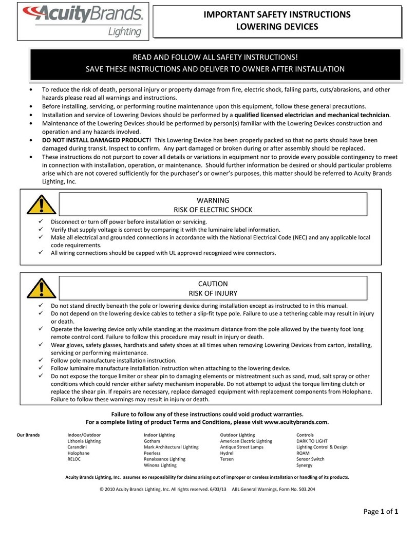 Acuity Brands Lighting Holophane 15 owner's manual Acuity Brands Lighting Holophane 15 owner's manual