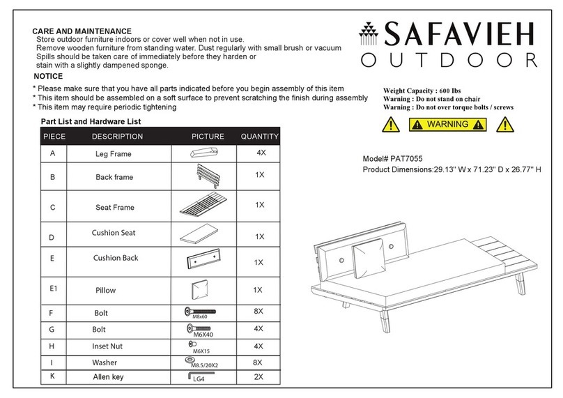 Safavieh Outdoor Lansen PAT7055 manual Safavieh Outdoor Lansen PAT7055 manual