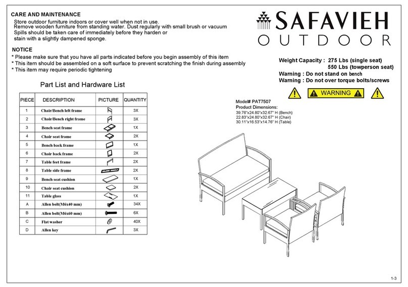 Safavieh Outdoor Bassey PAT7507 quick start guide
