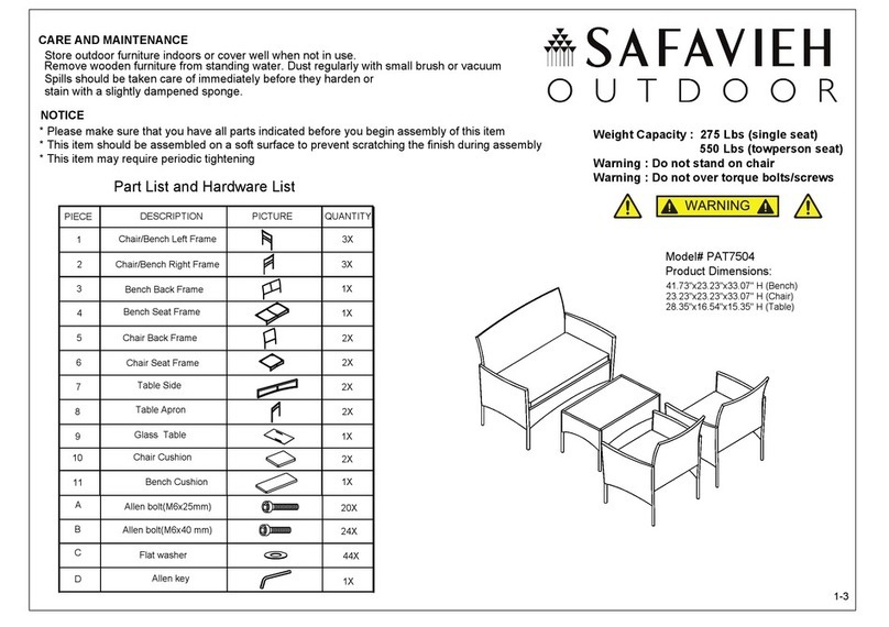 Safavieh Outdoor Abdul PAT7504 quick start guide